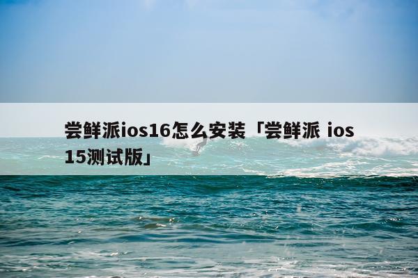 尝鲜派ios16怎么安装「尝鲜派 ios15测试版」
