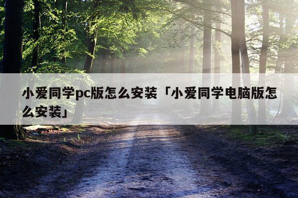 小爱同学pc版怎么安装「小爱同学电脑版怎么安装」
