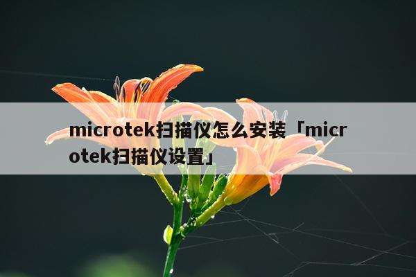 microtek扫描仪怎么安装「microtek扫描仪设置」