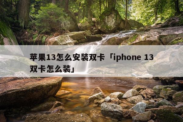 苹果13怎么安装双卡「iphone 13双卡怎么装」