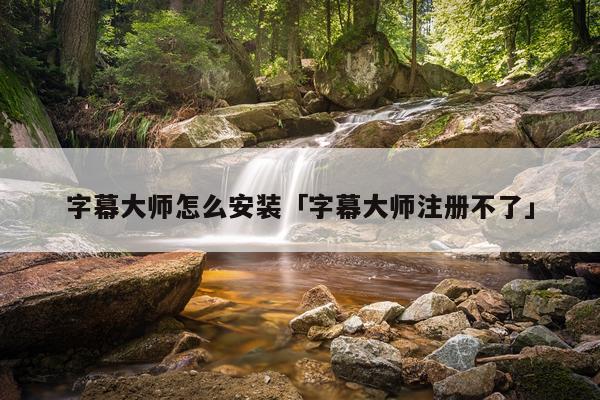 字幕大师怎么安装「字幕大师注册不了」