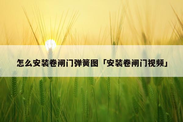 怎么安装卷闸门弹簧图「安装卷闸门视频」