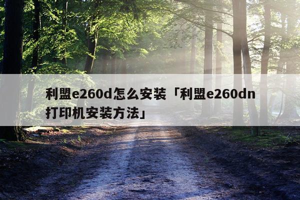 利盟e260d怎么安装「利盟e260dn打印机安装方法」