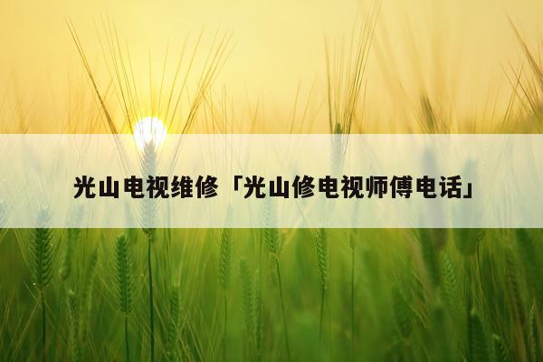 光山电视维修「光山修电视师傅电话」