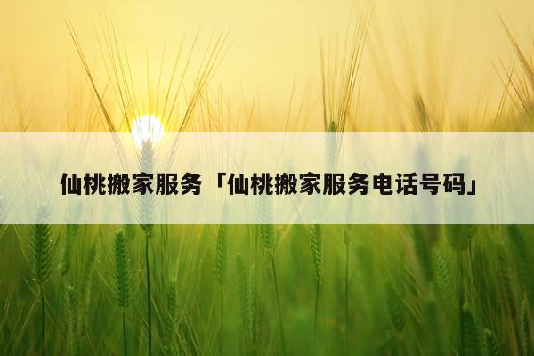 仙桃搬家服务「仙桃搬家服务电话号码」
