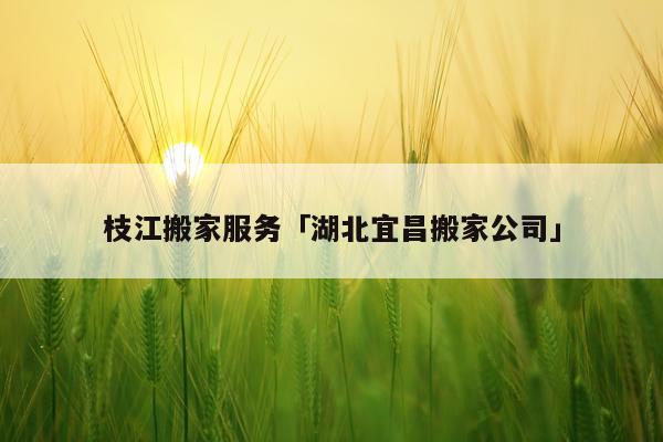 枝江搬家服务「湖北宜昌搬家公司」