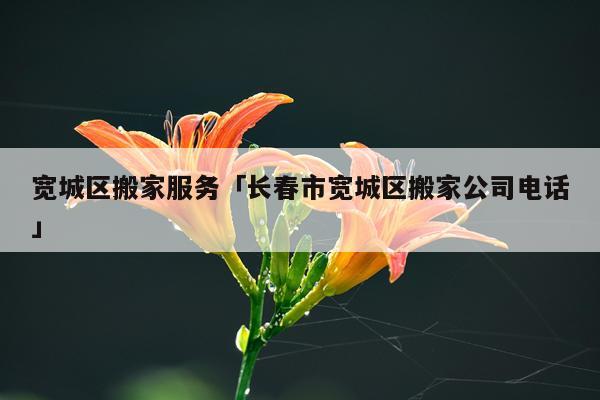 宽城区搬家服务「长春市宽城区搬家公司电话」