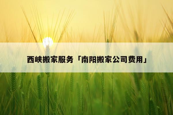西峡搬家服务「南阳搬家公司费用」