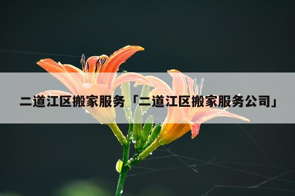 二道江区搬家服务「二道江区搬家服务公司」