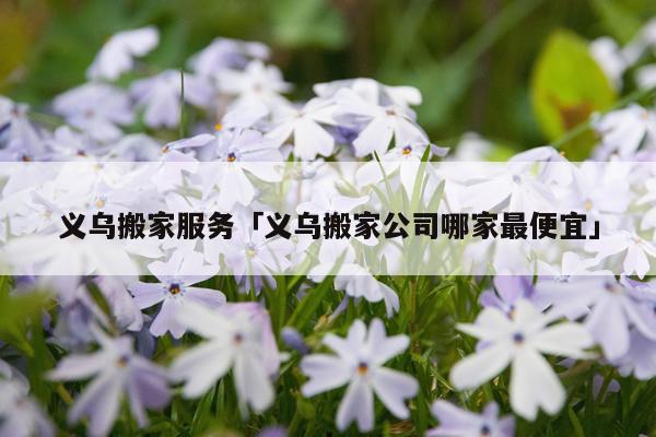 义乌搬家服务「义乌搬家公司哪家最便宜」