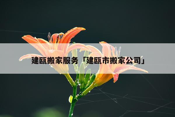 建瓯搬家服务「建瓯市搬家公司」