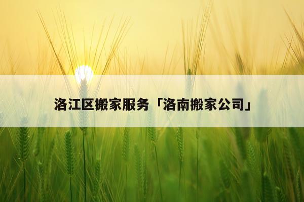 洛江区搬家服务「洛南搬家公司」