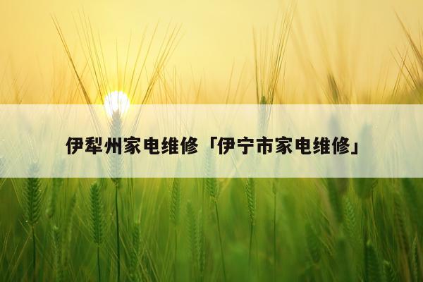 伊犁州家电维修「伊宁市家电维修」