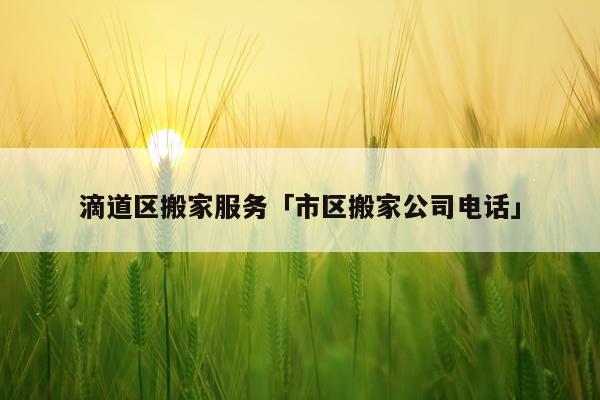 滴道区搬家服务「市区搬家公司电话」