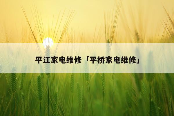 平江家电维修「平桥家电维修」