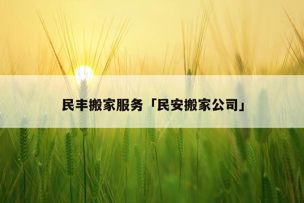 民丰搬家服务「民安搬家公司」