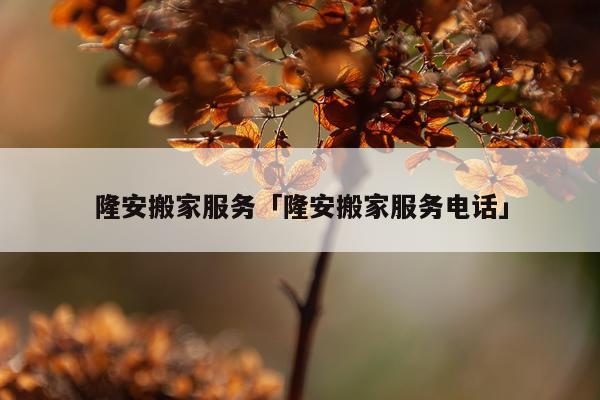 隆安搬家服务「隆安搬家服务电话」