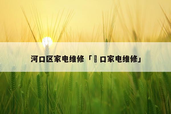 河口区家电维修「硚口家电维修」