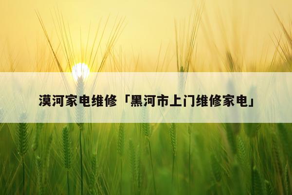 漠河家电维修「黑河市上门维修家电」