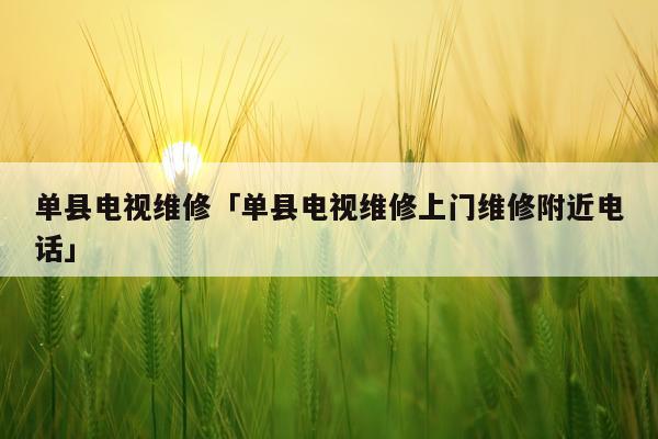 单县电视维修「单县电视维修上门维修附近电话」