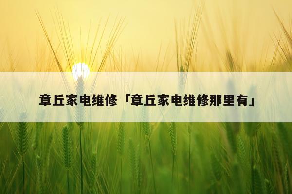章丘家电维修「章丘家电维修那里有」
