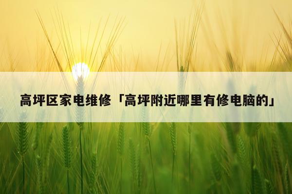 高坪区家电维修「高坪附近哪里有修电脑的」