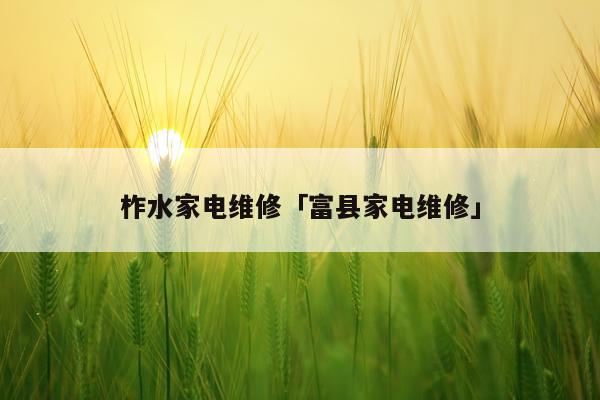 柞水家电维修「富县家电维修」