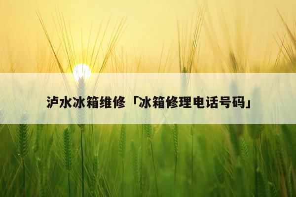 泸水冰箱维修「冰箱修理电话号码」