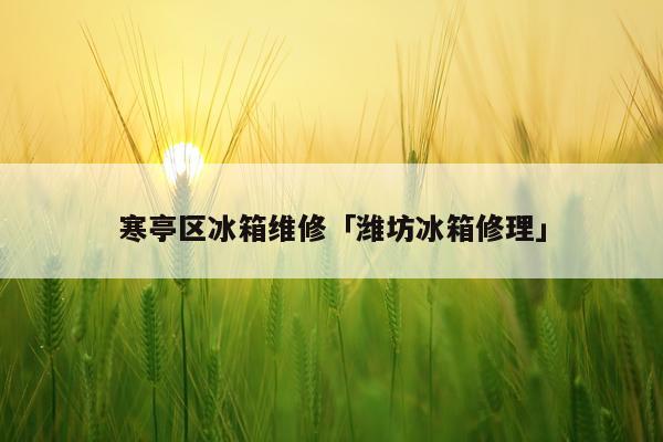 寒亭区冰箱维修「潍坊冰箱修理」