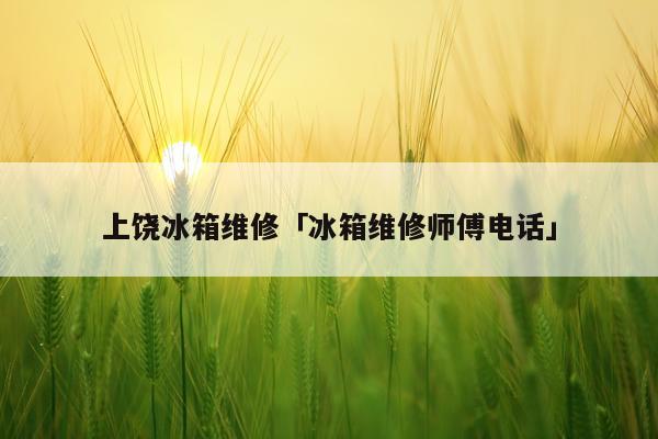 上饶冰箱维修「冰箱维修师傅电话」